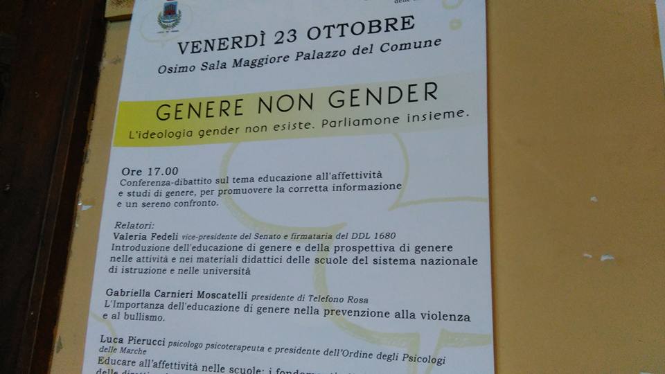 Genere, non Gender. Osimo 23 ottobre 2015